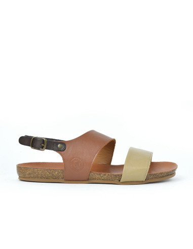 Sandalias Planas Coronel Tapiocca Mujer Combinado Brandy Beige Ct401-17